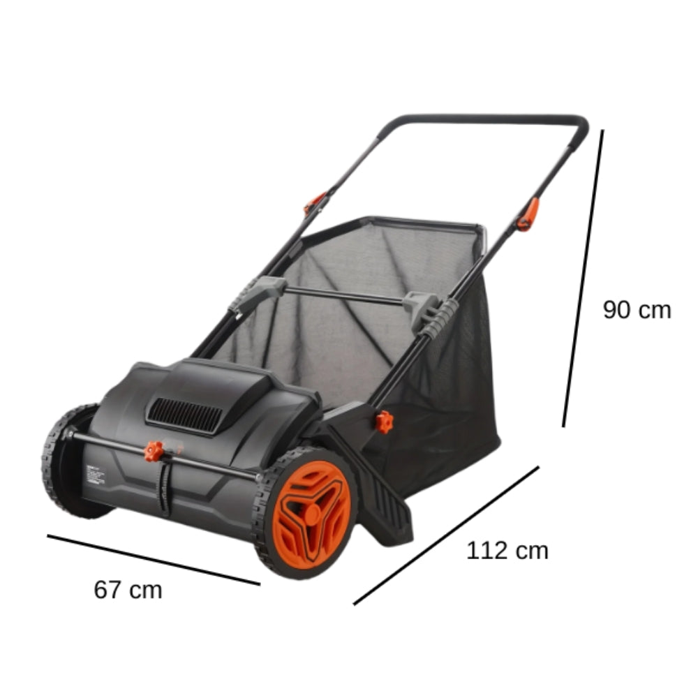 Push Lawn Sweeper with Durable Steel Frame and Large Capacity Hopper Bag_6