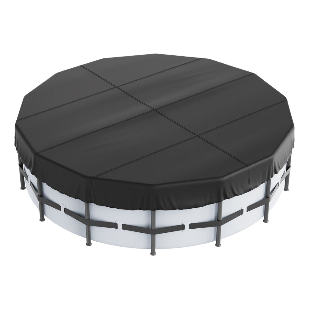 Round Pool Cover Solar Covers for Above Ground Pools Safety Pool Cover with Drawstring Design Black_1