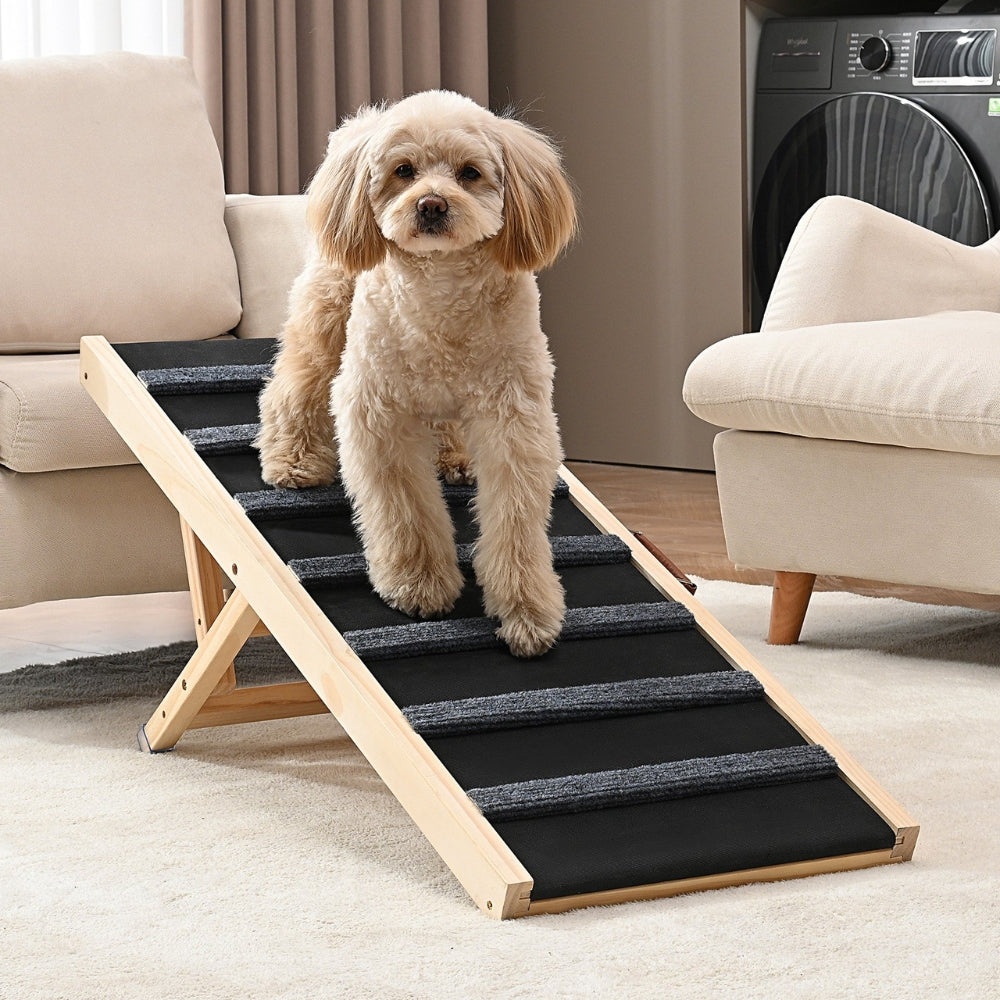 Adjustable Wooden Dog Ramp for Small and Senior Dog_0