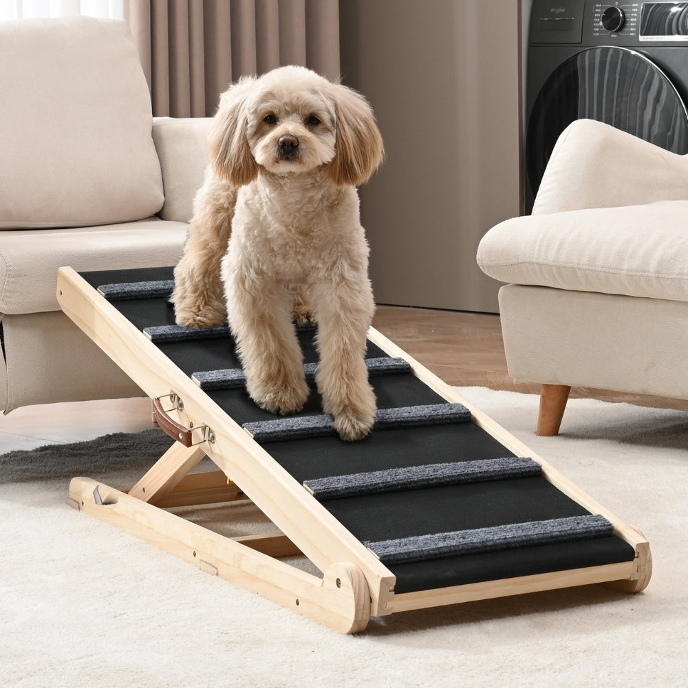 Adjustable Wooden Dog Ramp for Small and Senior Dog_1