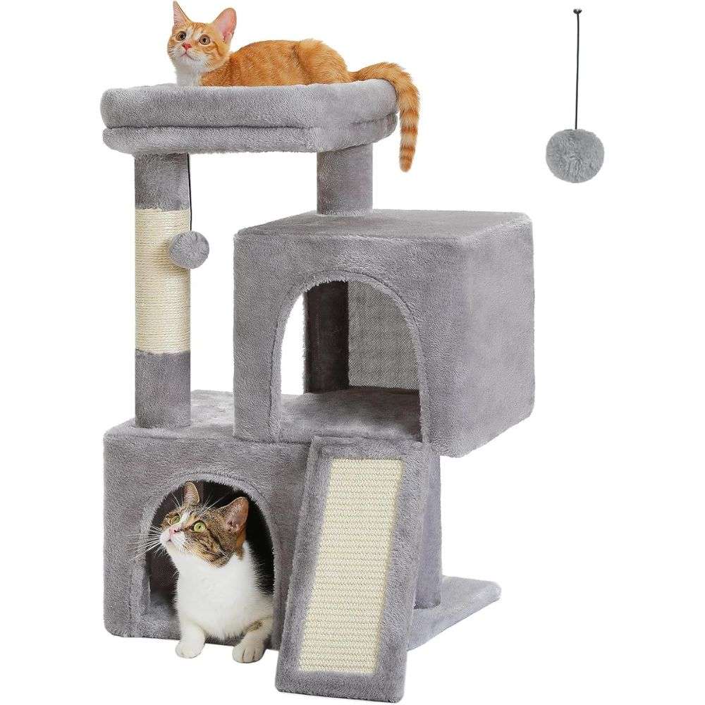 Pet Cat Tree Tower Condo Wood Scratcher with Scratching Post for Cats Climbing Tree_3