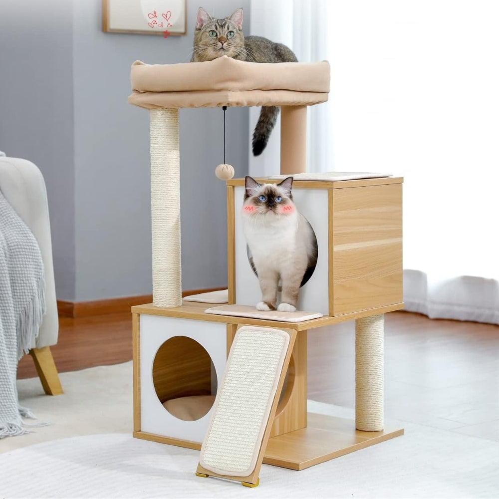 Cat Tree House Condo Cat’s Activity Center with Double Condo_9