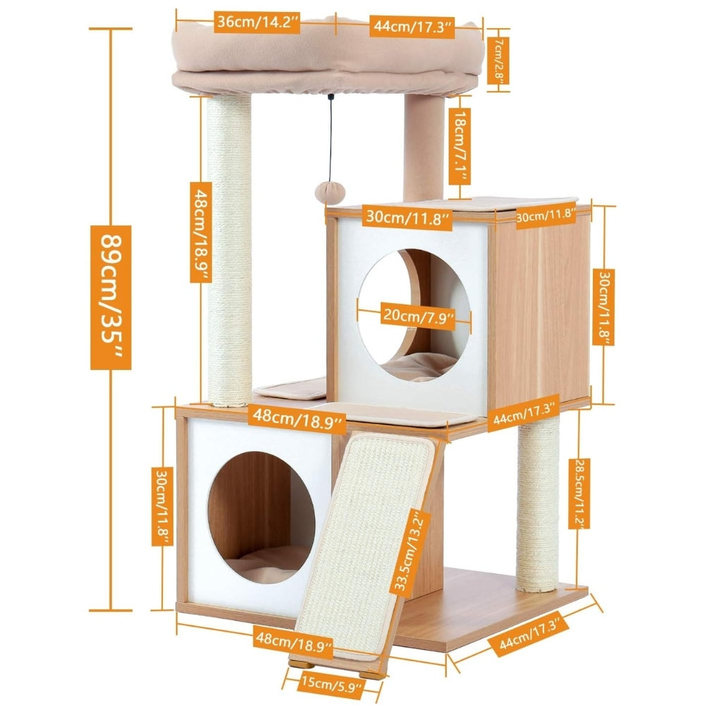 Cat Tree House Condo Cat’s Activity Center with Double Condo_14