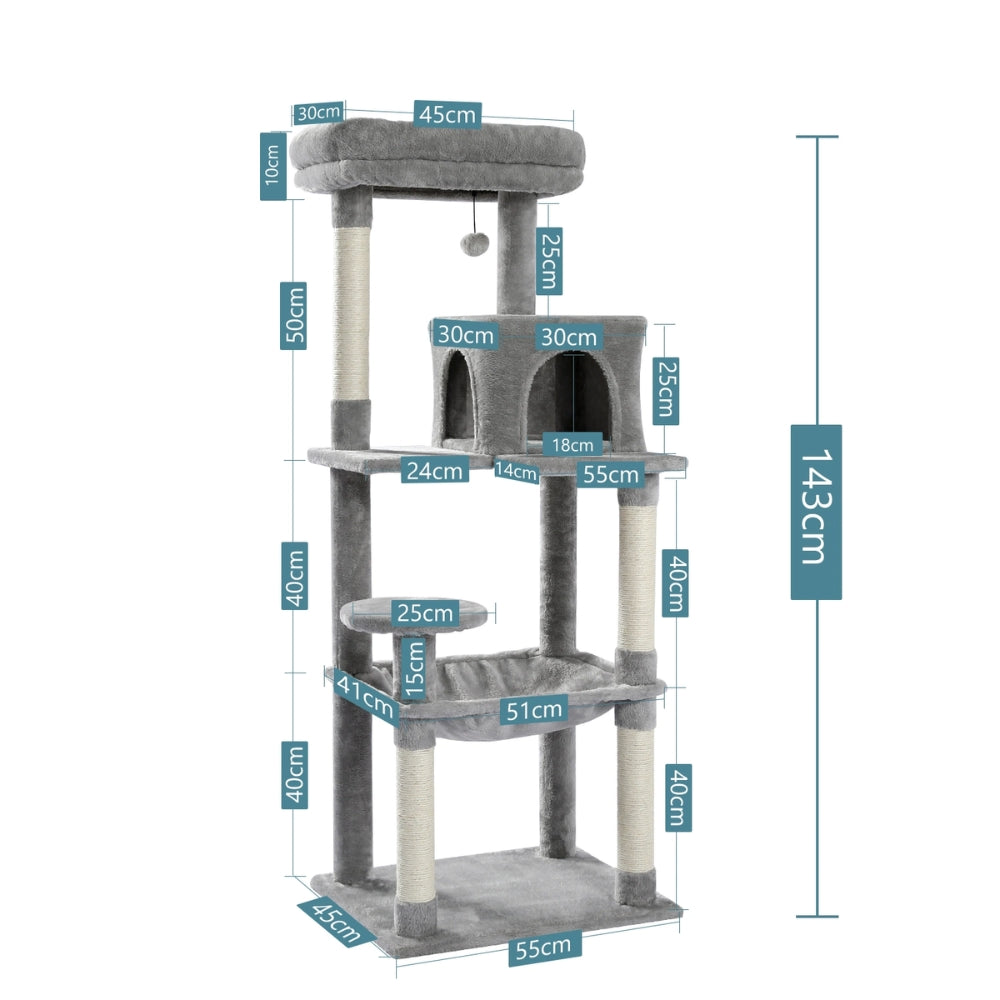 Cat Tree House Condo Cat’s Activity Center with Double Condo_15