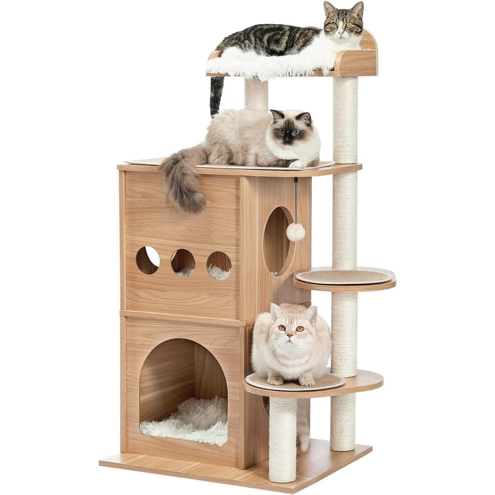 Cat Tree House Condo Cat’s Activity Center with Double Condo_2