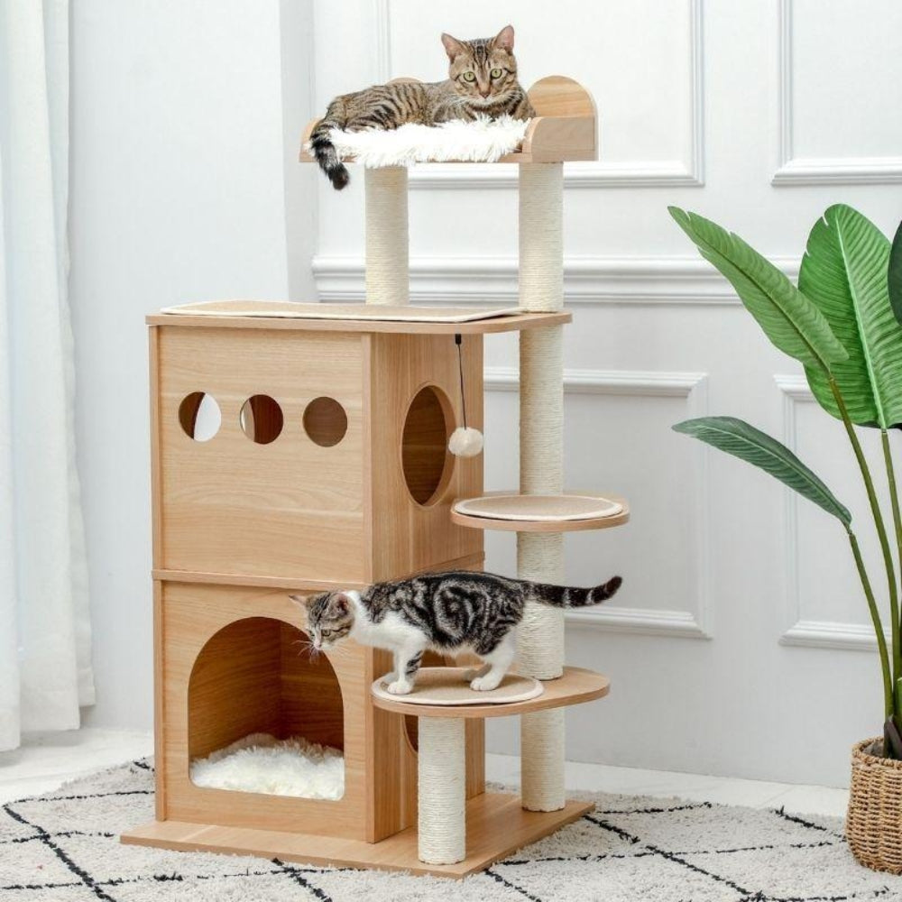 Cat Tree House Condo Cat’s Activity Center with Double Condo_8