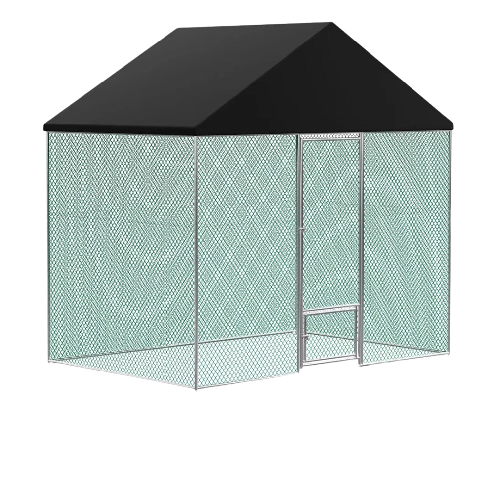 Outdoor Metal Chicken Coop Pen Cage with UV & Water Resistant Full Cover for Outside_0