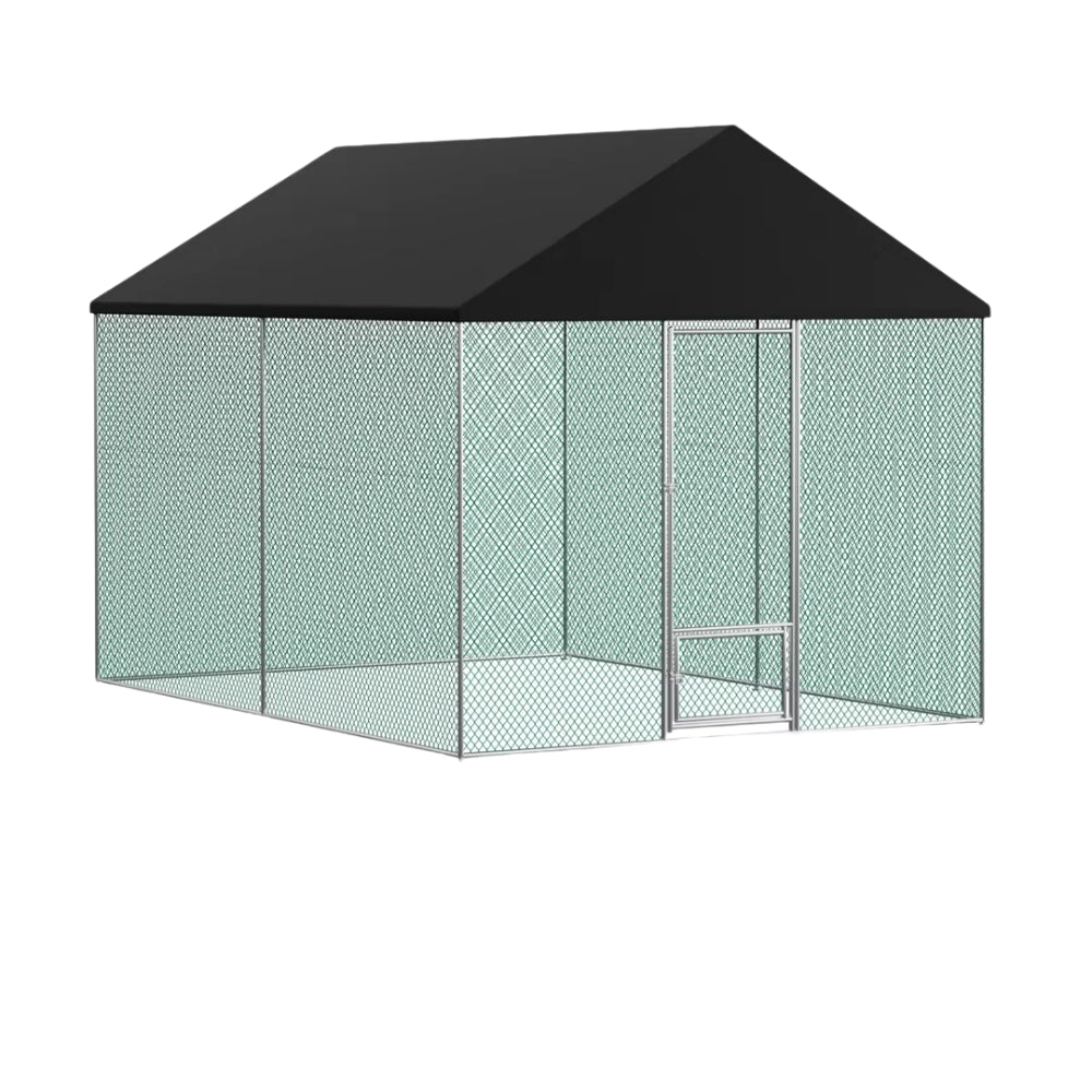 Outdoor Metal Chicken Coop Pen Cage with UV & Water Resistant Full Cover for Outside_1