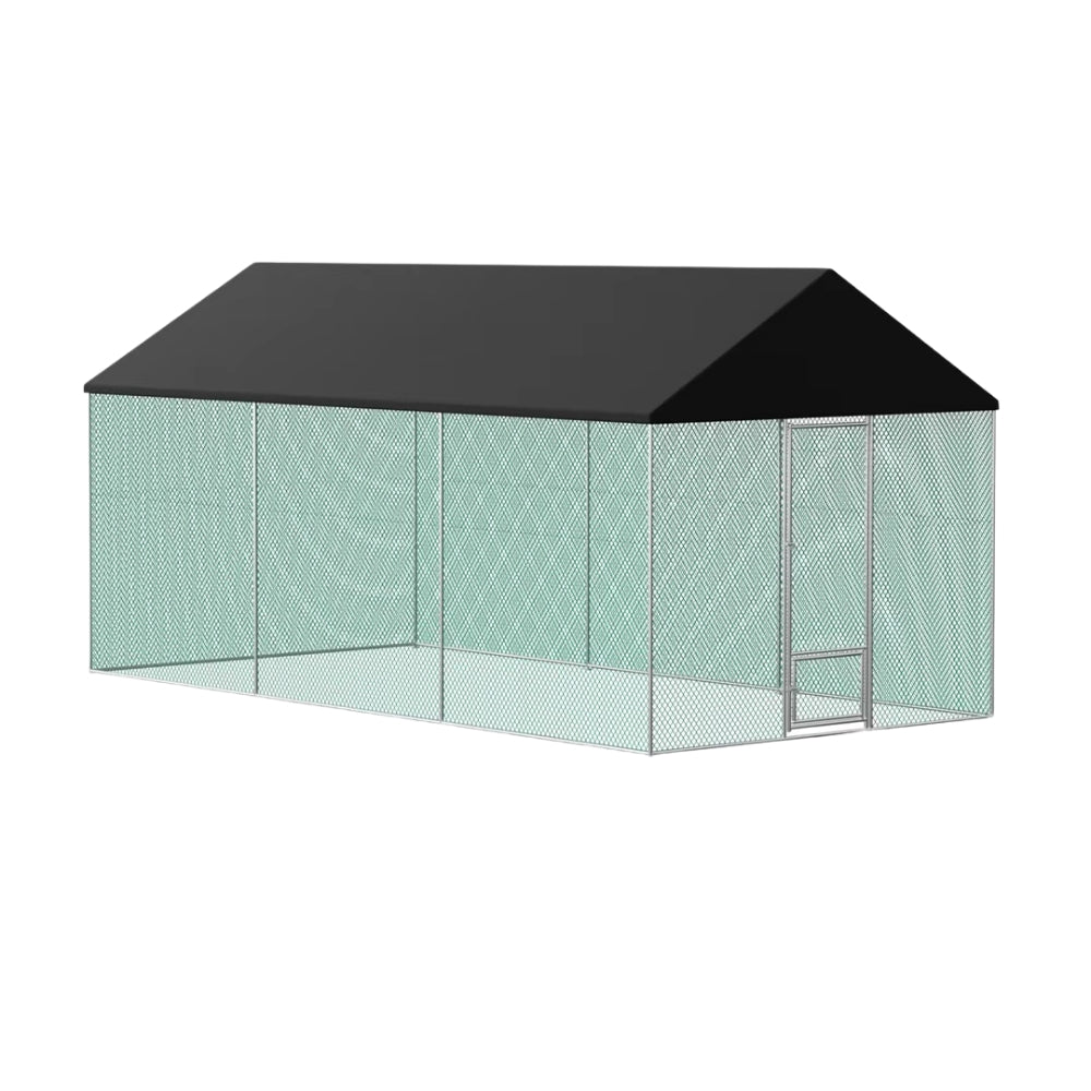 Outdoor Metal Chicken Coop Pen Cage with UV & Water Resistant Full Cover for Outside_2