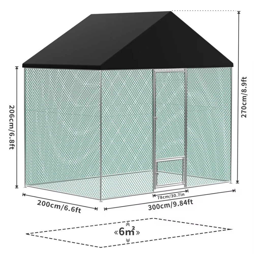 Outdoor Metal Chicken Coop Pen Cage with UV & Water Resistant Full Cover for Outside_6