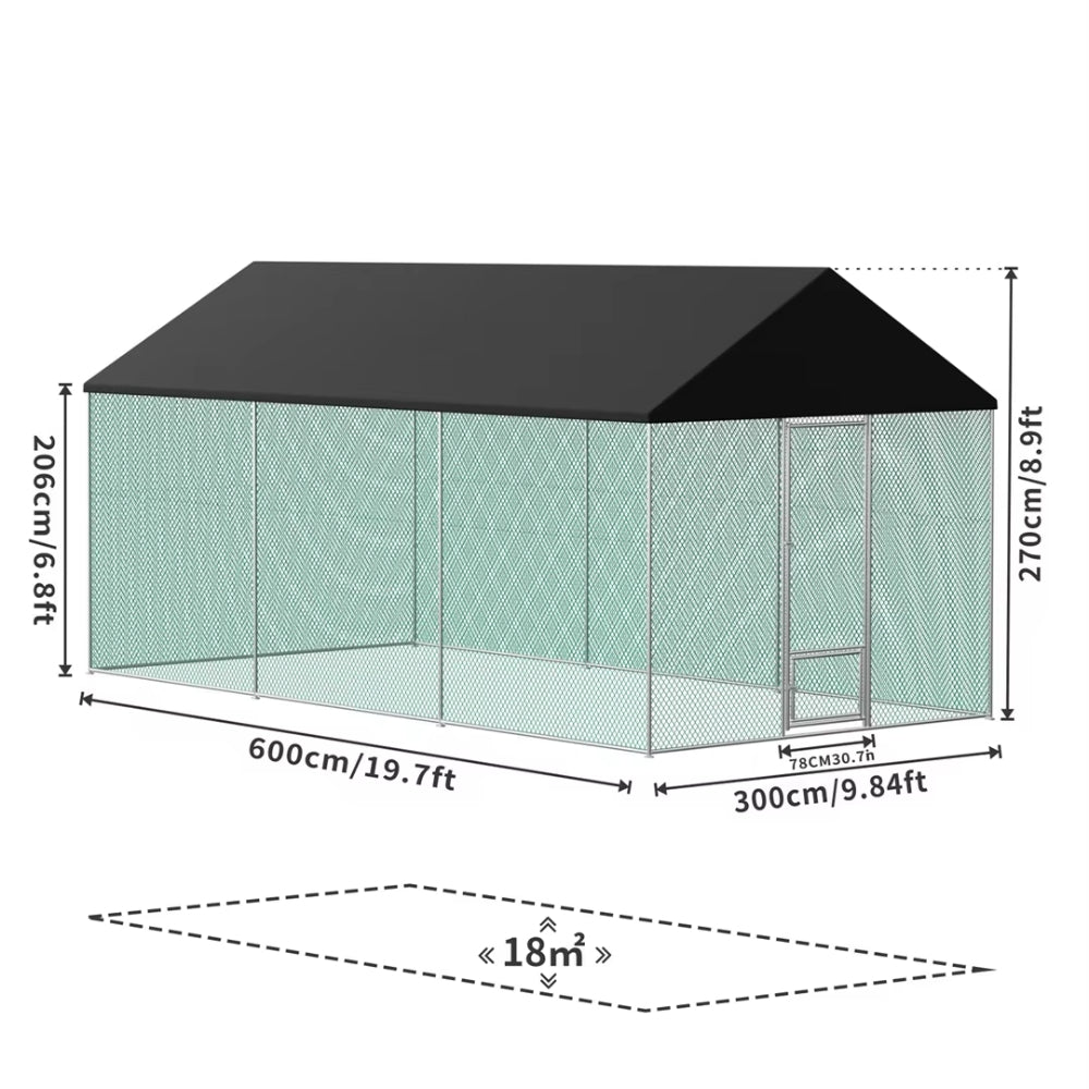 Outdoor Metal Chicken Coop Pen Cage with UV & Water Resistant Full Cover for Outside_8