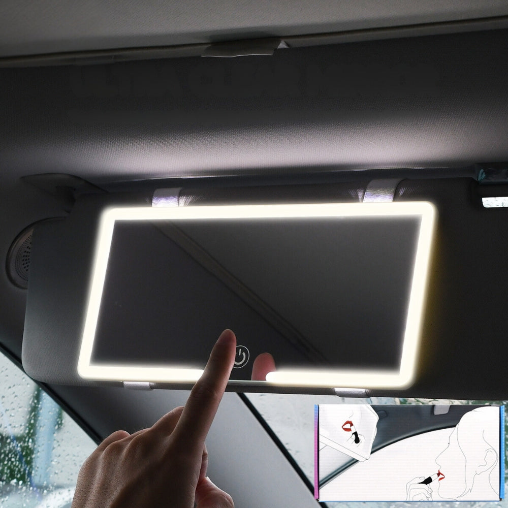 Car Interior Mirrors Sun Visor Plate LED HD Makeup Mirror