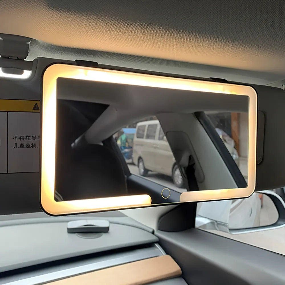 Car Interior Mirrors Sun Visor Plate LED HD Makeup Mirror