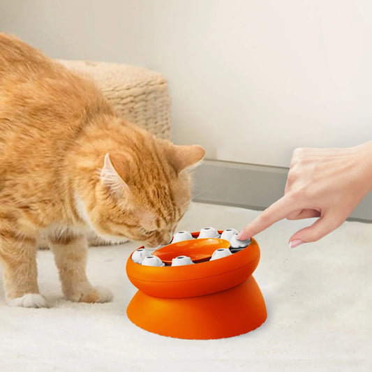 Slow Feeder Cat Bowl Cat Stomach Healthy Slanted Design Multifunction Pet Feed Bowl_0