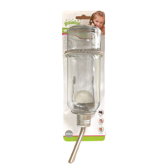 245ml Glass Bottle Water Hanging Cage Drinker Pet Rabbit Bird Mouse Guinea Pig - SEKSI