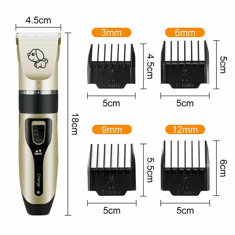 Cat Dog Pet Clippers Hair Electric Clipper Grooming Trimmer Shaver Cordless Kit - SEKSI
