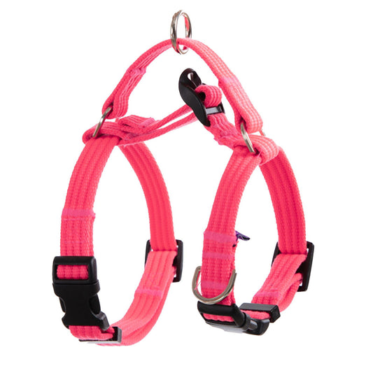 Dog Double-Lined Straps Harness Adjustable L NEON CAROL-PINK - SEKSI