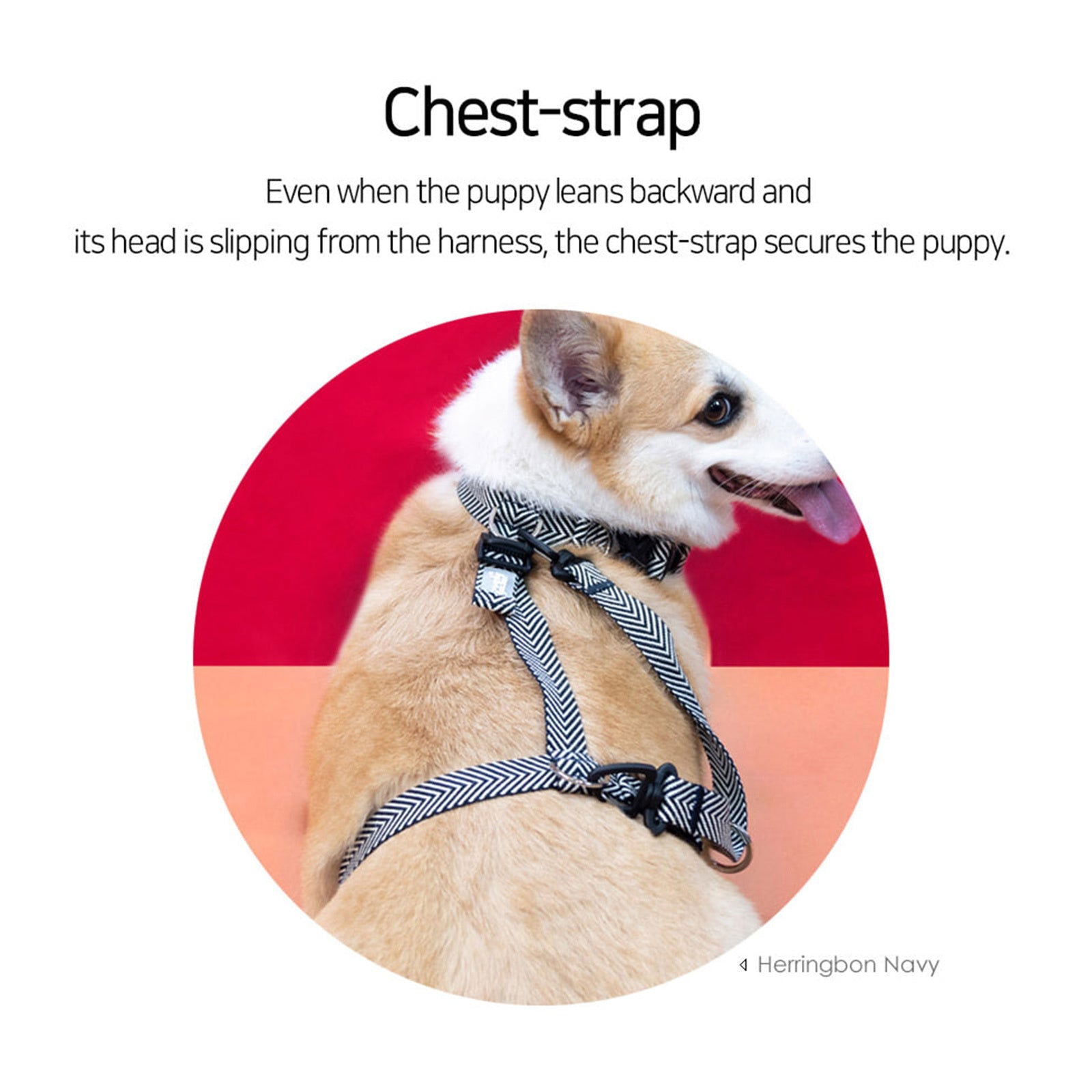 Dog Double-Lined Straps Harness Adjustable S MARBLE PINK - SEKSI