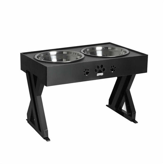 Elevated Double Bowl Dog Pet Feeder with Adjustable Height - SEKSI