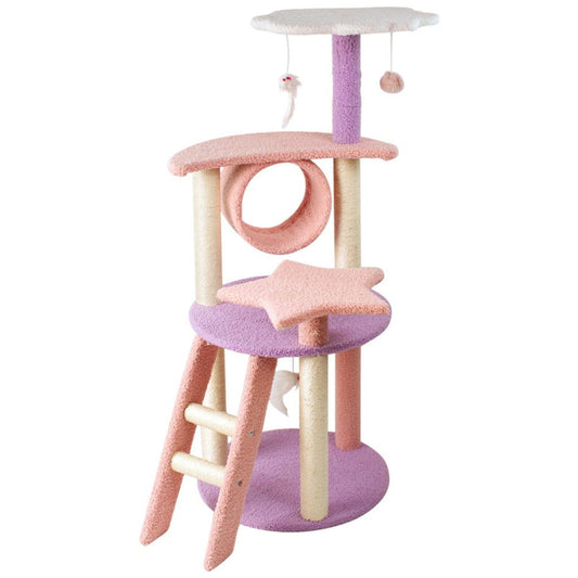 Floofi 101cm Galaxy Plush Cat Condo Cat Tree Pink Purple - SEKSI
