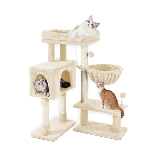 Floofi 97cm Adjustable Base Plush Cat Tree Beige - SEKSI