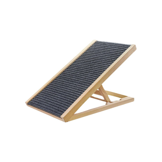 Floofi Natural Wood Grain Wooden Adjustable Height Pet Ramp Dog Sofa Stairs - SEKSI