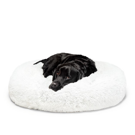 Fur King "Aussie" Calming Dog Bed  - White - 100 CM - Large - SEKSI
