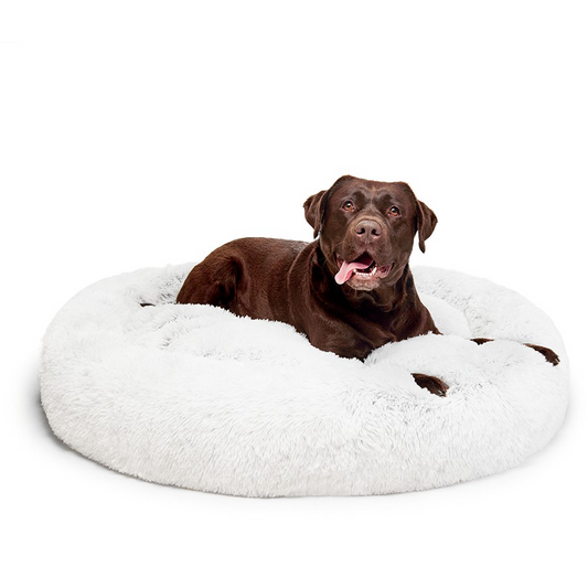 Fur King "Aussie" Calming Dog Bed  - White - 115 CM - XL - SEKSI