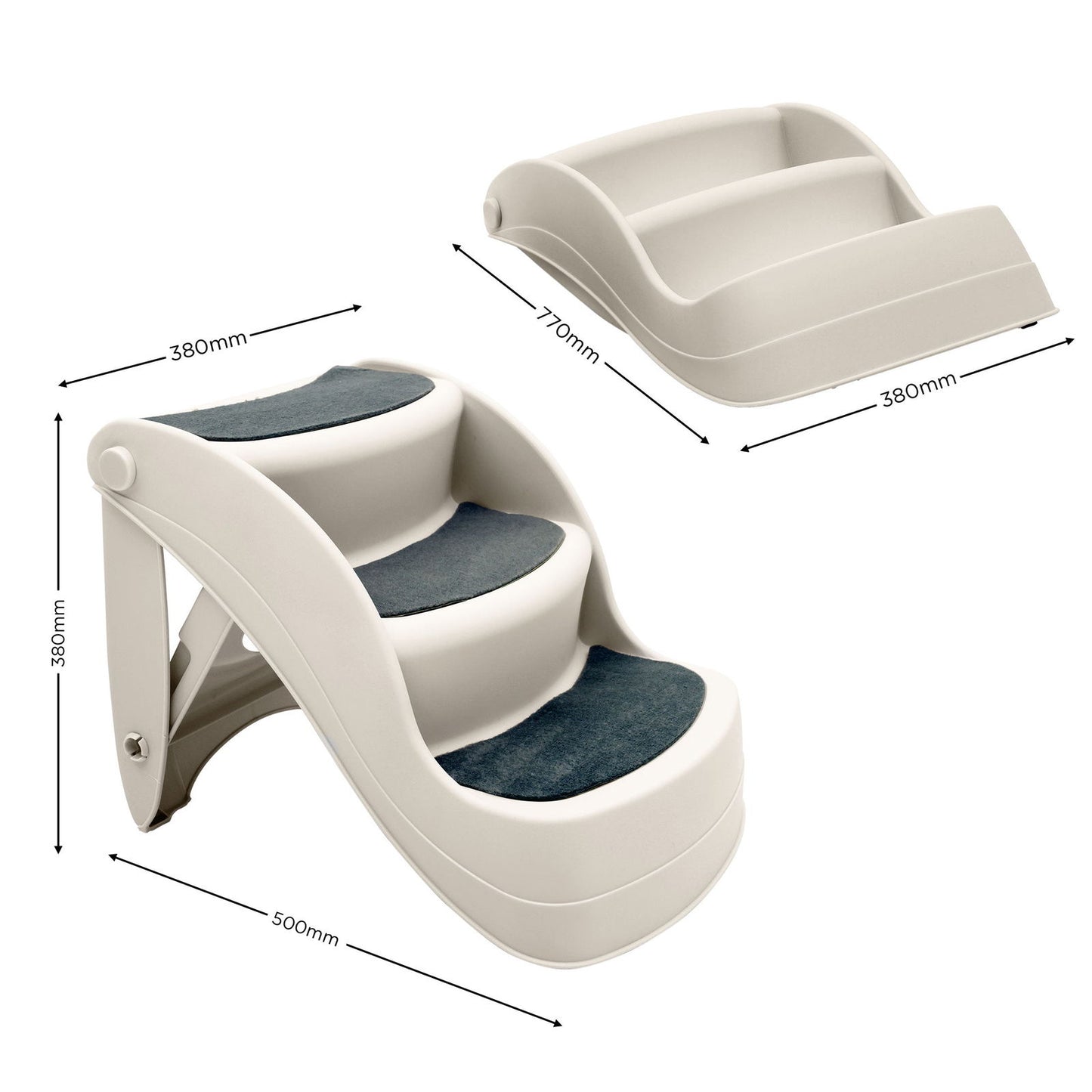 Furtastic 38cm Foldable Pet Stairs Ramp - White - SEKSI