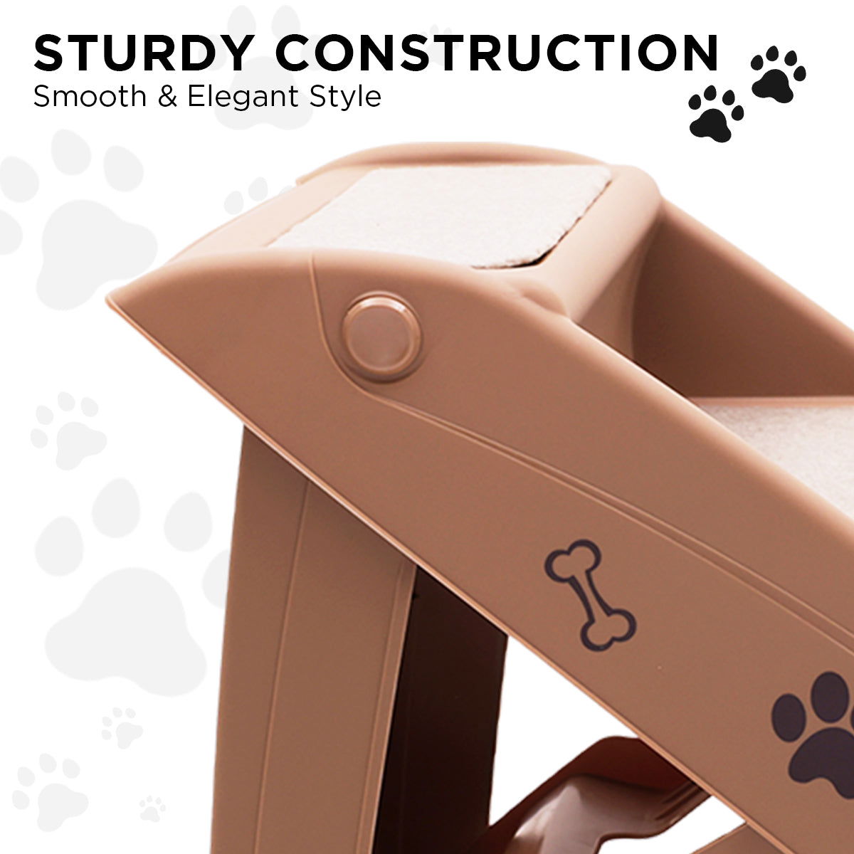 Furtastic 50cm Foldable Step Ladder Stairs - Brown - SEKSI