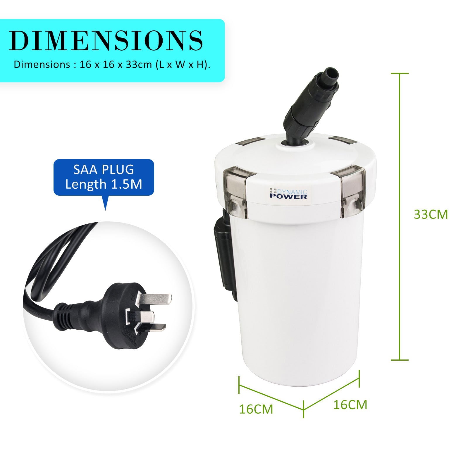 Aquarium External Canister Filter 400L/H - SEKSI