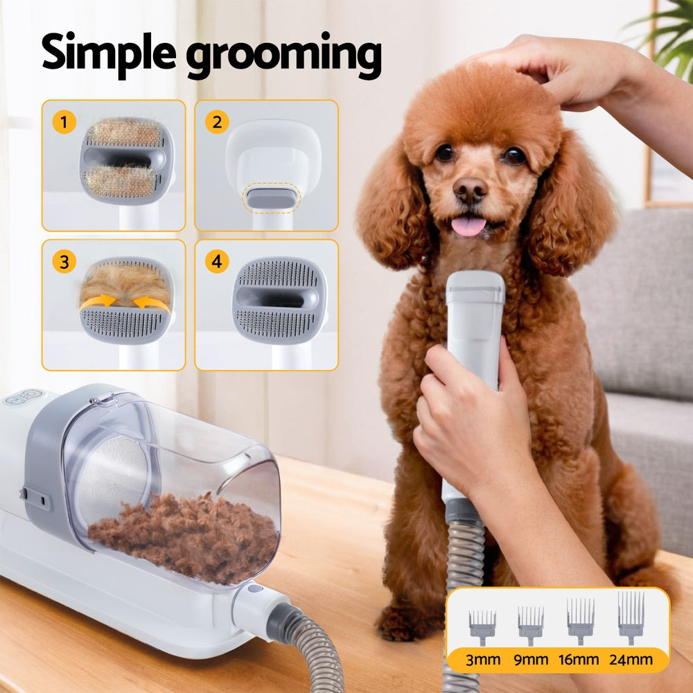 i.Pet Pet Grooming Kit Vacuum Dog Cat Hair Dryer Remover Clipper Brushes Cleaning