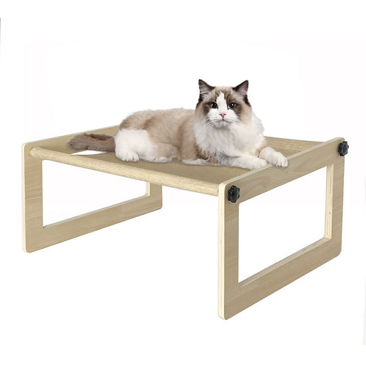 PETSWOL Breathable Cat Bed Wooden Cat Hammock - SEKSI