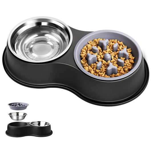 PETSWOL Dog Water And Food Bowls With Slow Feeder - SEKSI