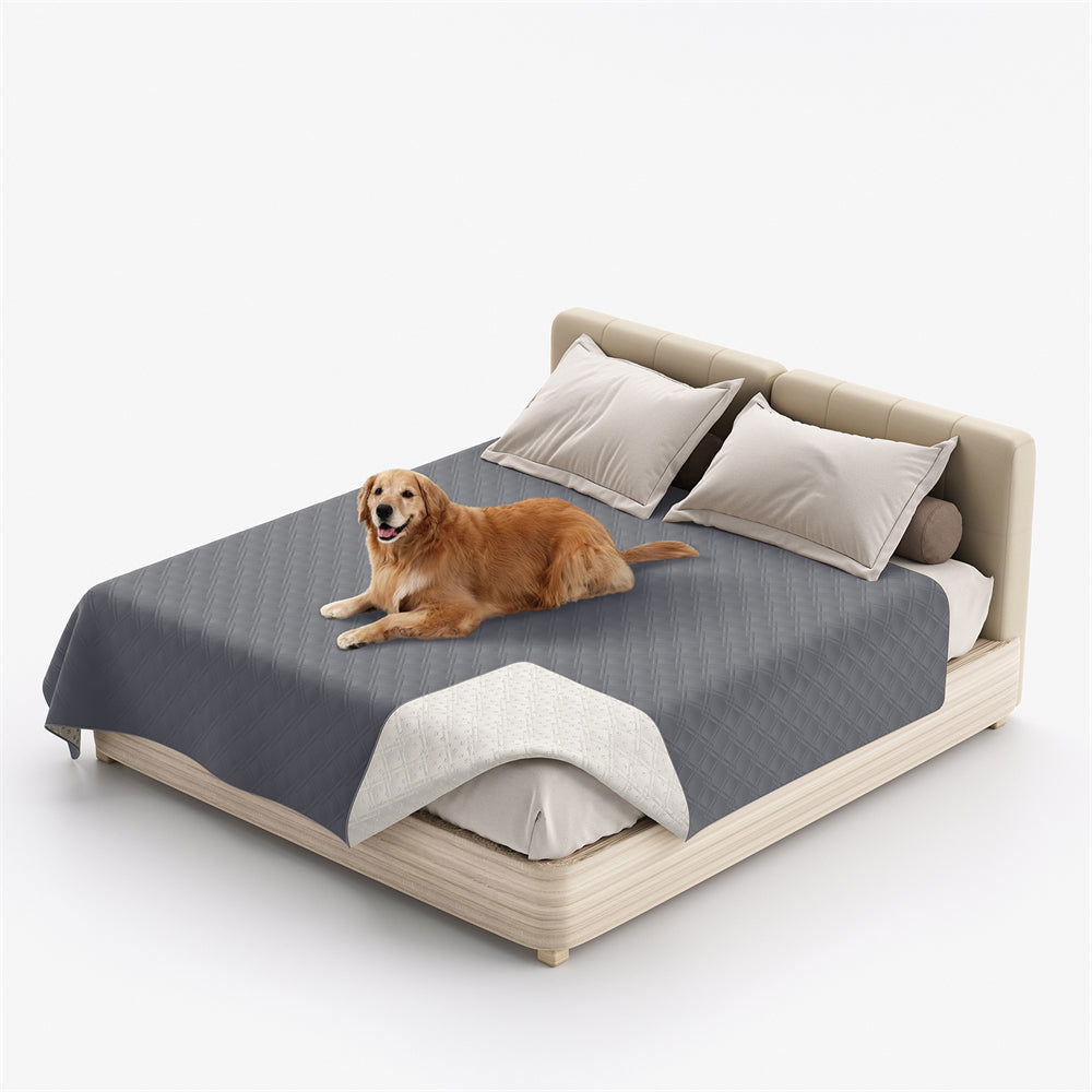 PETSWOL Waterproof Dog Bed Cover and Pet Blanket for Furniture, Bed, Couch, and Sofa-Gery - SEKSI