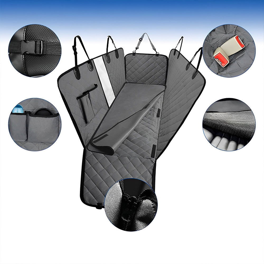 PETSWOL Waterproof Rear Seat Dog Cushion with Mesh Window for Car - SEKSI
