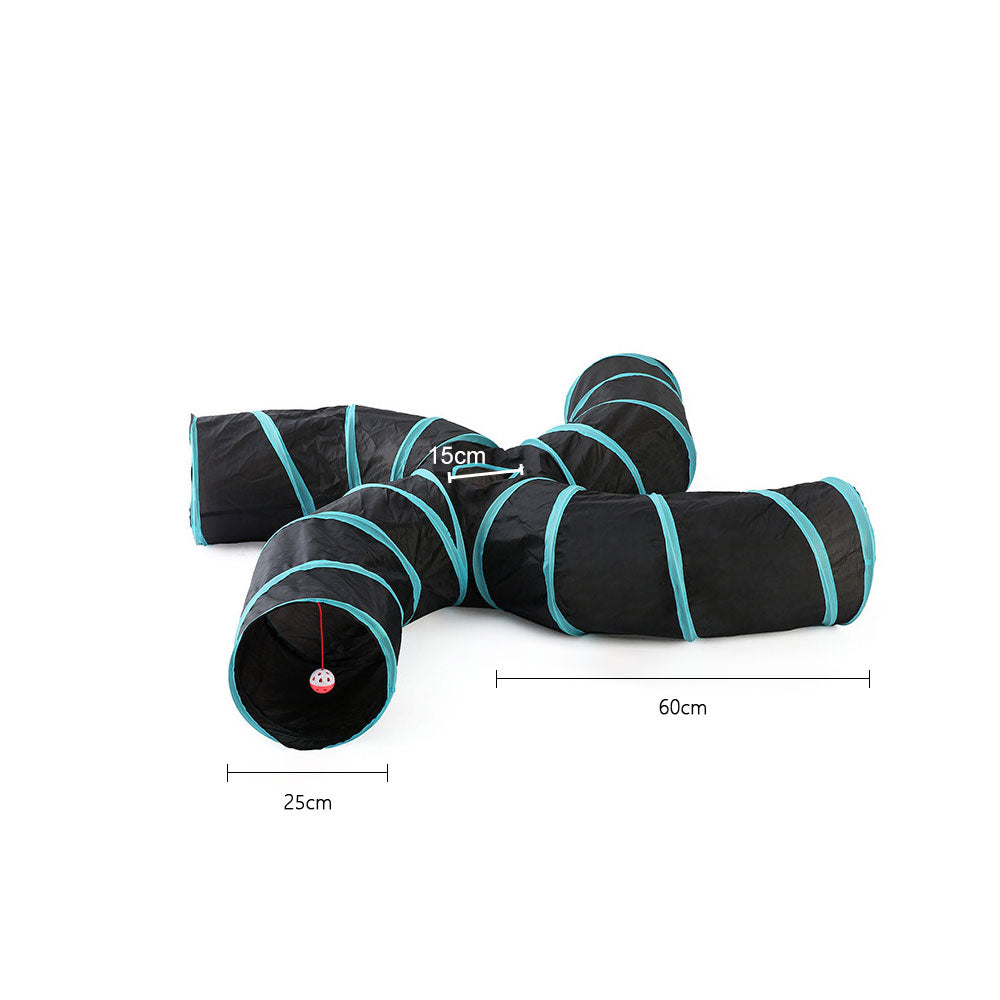 Pet Foldable Funny Exercise 4-Way Tunnel Play Toy - SEKSI
