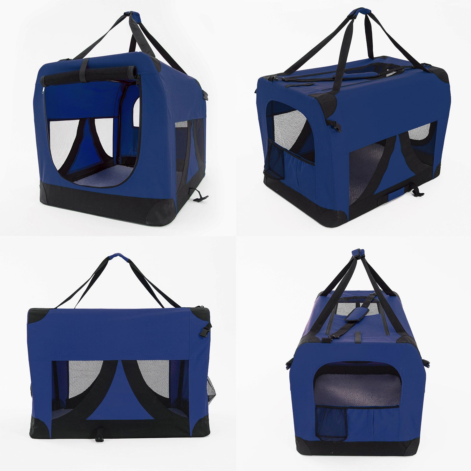Portable Soft Dog Cage Crate Carrier L BLUE - SEKSI