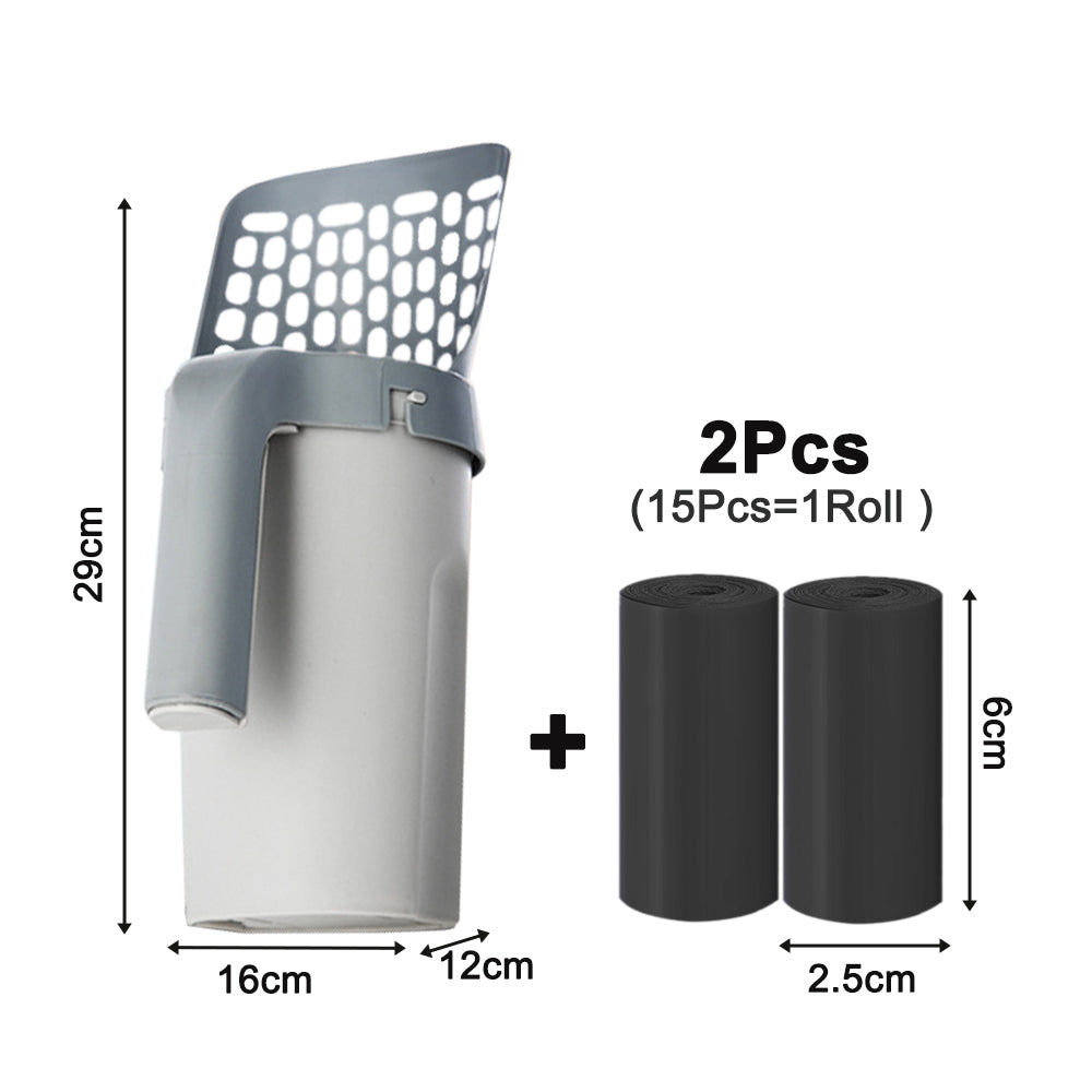 Self-Cleaning Cat Litter Shovel Scoop with Refill Bag - SEKSI