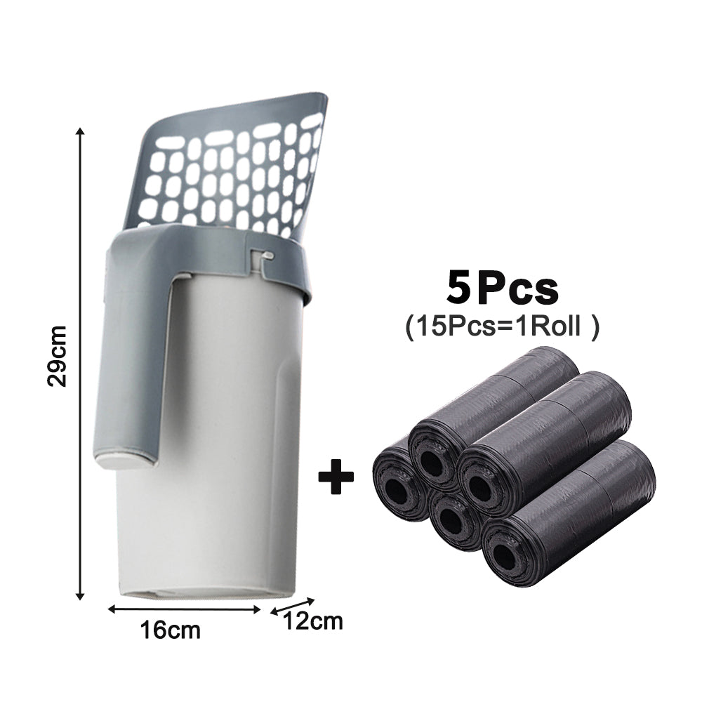Self-Cleaning Cat Litter Shovel Scoop with Refill Bag - SEKSI