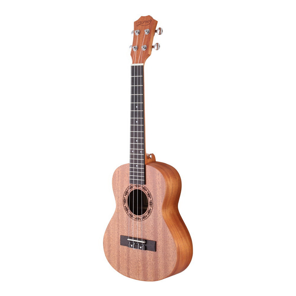 Alpha 26" Ukulele Natural Mahogany Tenor Beginner Gift w/ Carry Bag