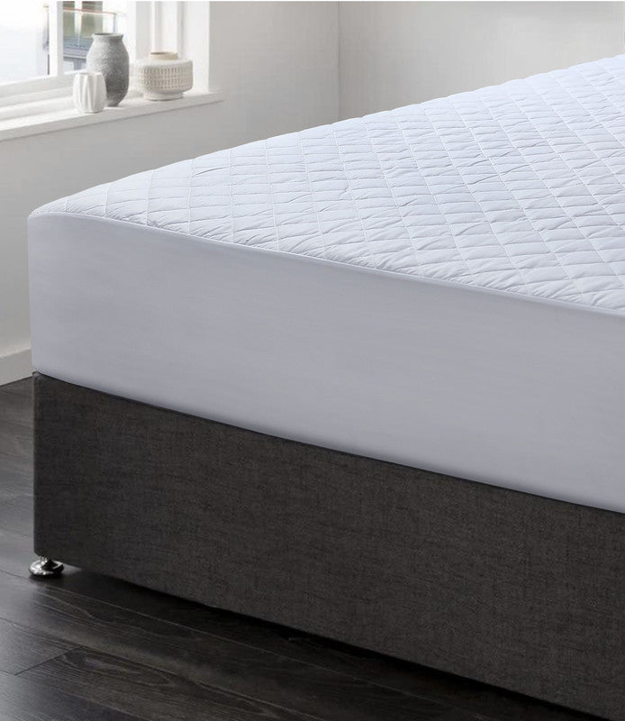 Elan Linen 100% Cotton Quilted Fully Fitted 50cm Deep Queen Size Waterproof Mattress Protector