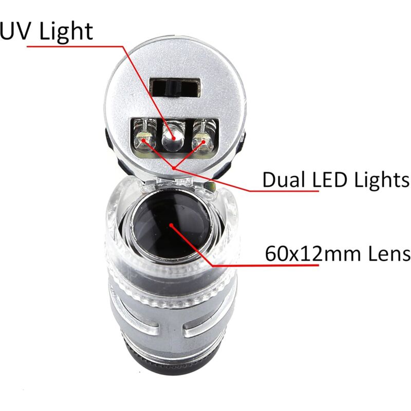60X Mini LED Uv Illuminated Jeweler Loupe