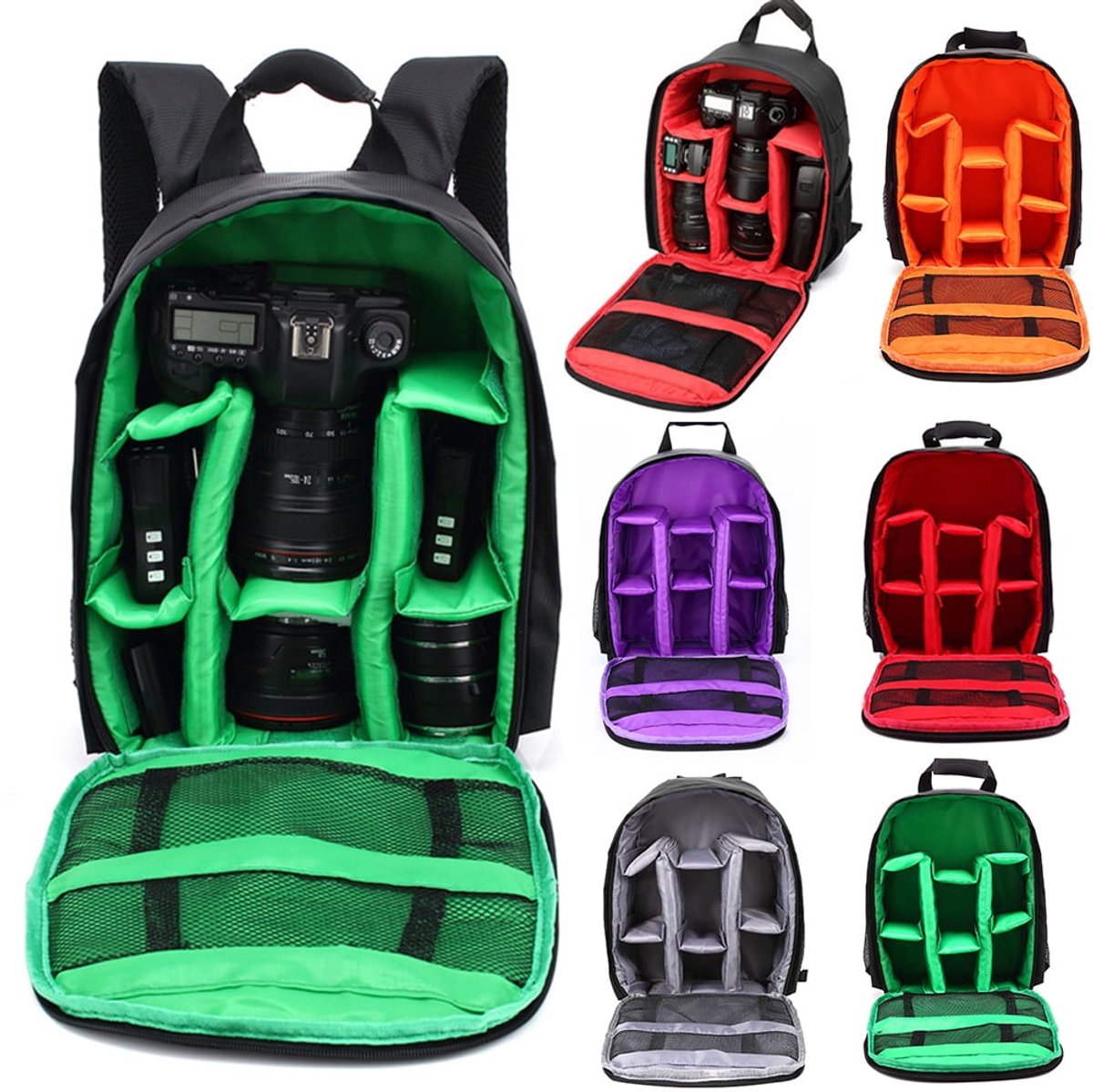 Professional waterproof DSLR camera backpack - Suitable for outdoor photography - Purple