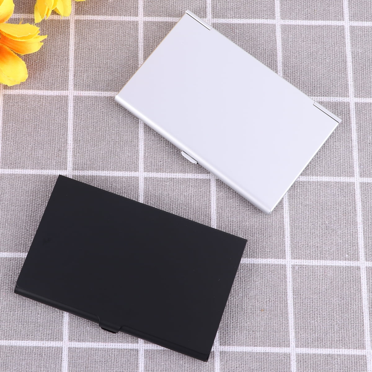 Aluminum Alloy Business Card Case 2Pcs 3.6x2.3x0.3In 9.20X5.80X0.70CM Assorted Color