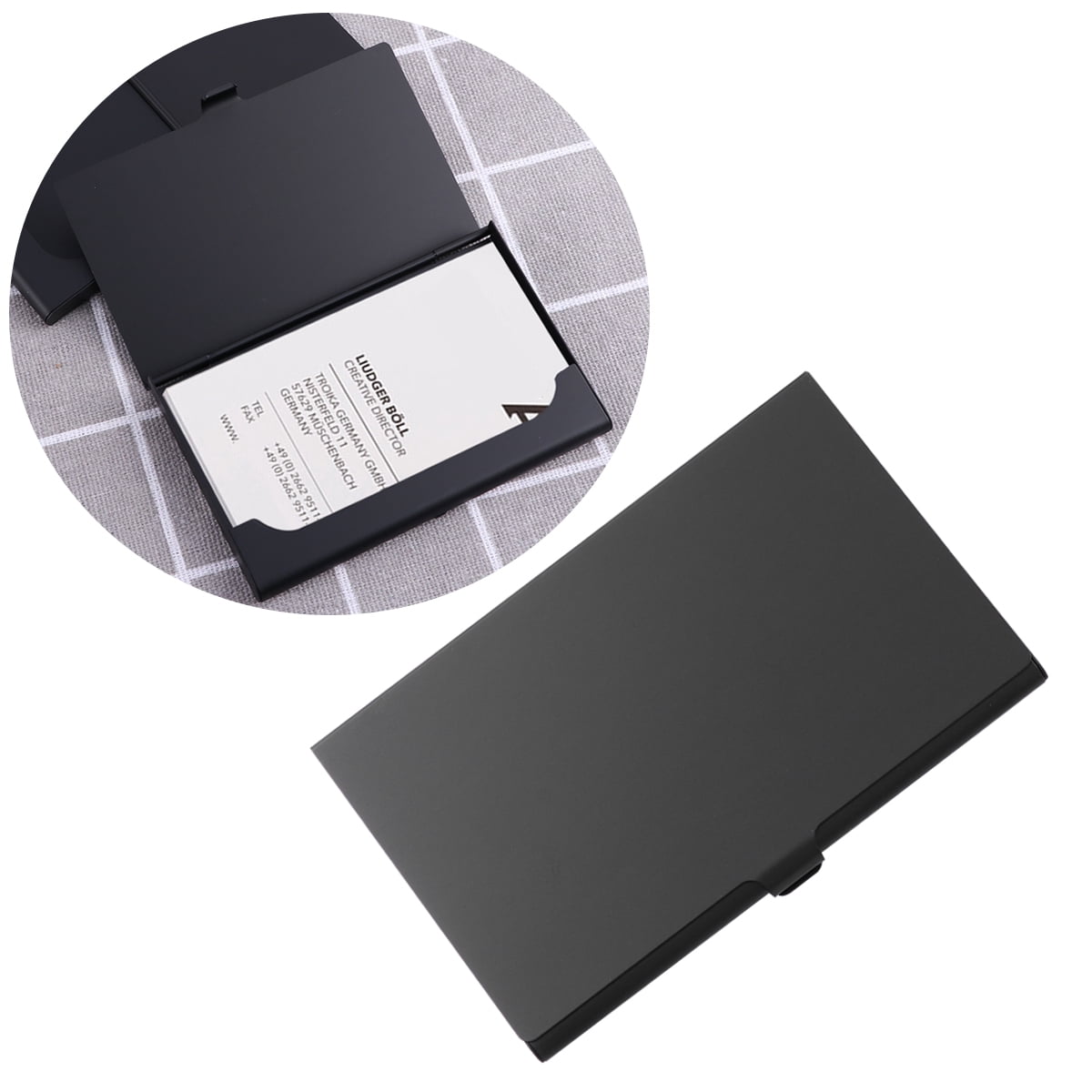 Aluminum Alloy Business Card Case 2Pcs 3.6x2.3x0.3In 9.20X5.80X0.70CM Assorted Color