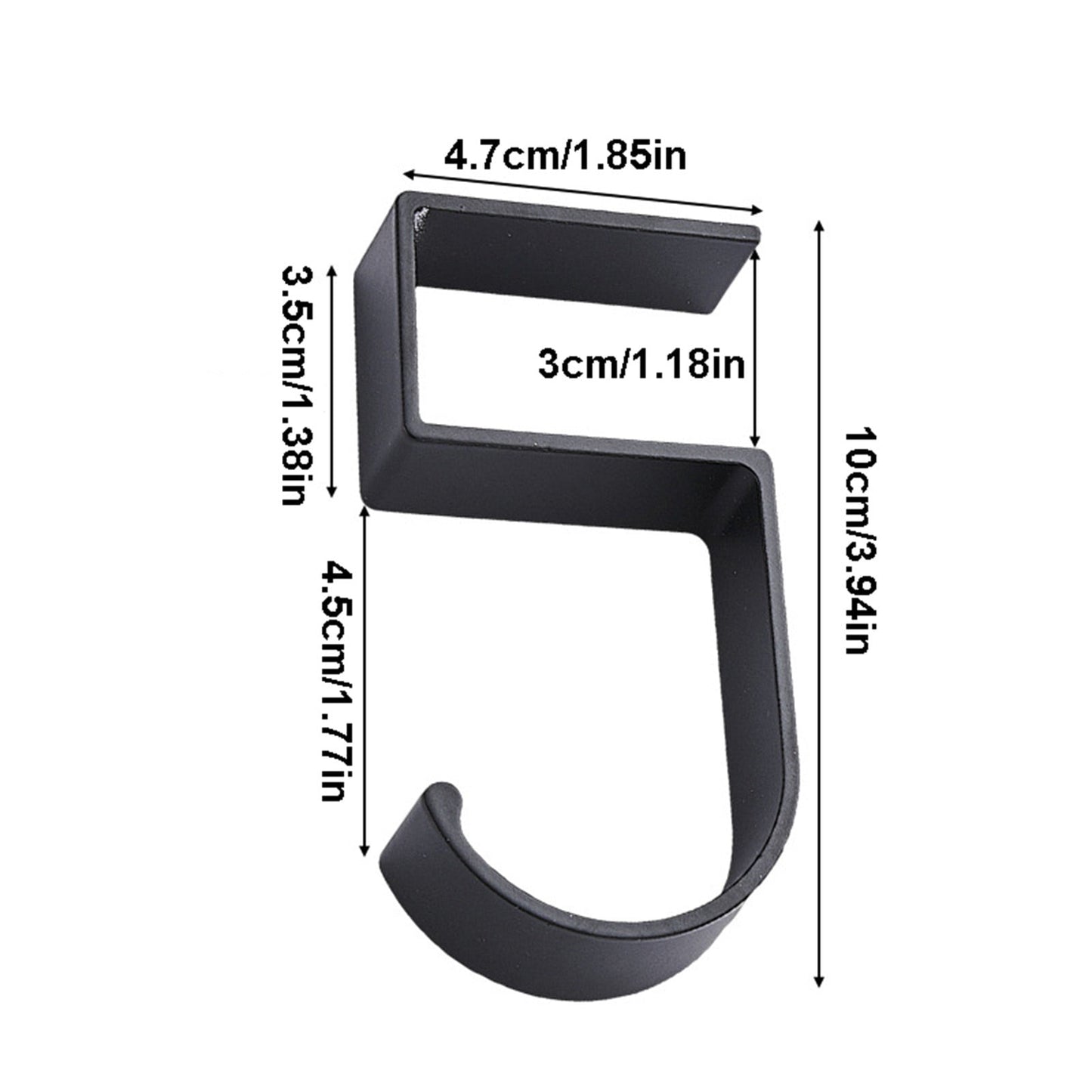 Purse Hook for Table, Heavy Duty Alloy Desk Bag Mount Hanger, Multi-Purpose Handbag Holder for Desktop Organizer Backpacks Headphones Keys Umbrellas Water Bottles Hanging, 1 Pack, 1.85x3.94 1.85" x 3.94" Black