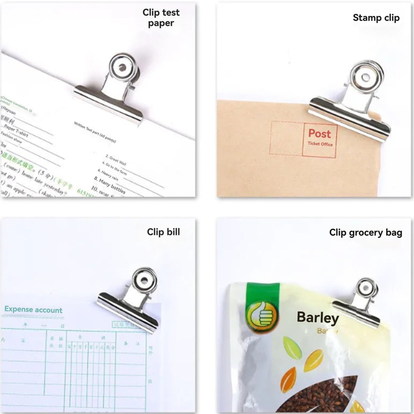20 Pack Metal Clips for Corkboard, Heavy Duty Bulldog Clips for Hanging Pictures, Small Hinge Clips for Photos Crafts, Mini Binder Clips Paper File Clamps for Office, 1.96 Inches 1.96" Silver/20 Pcs