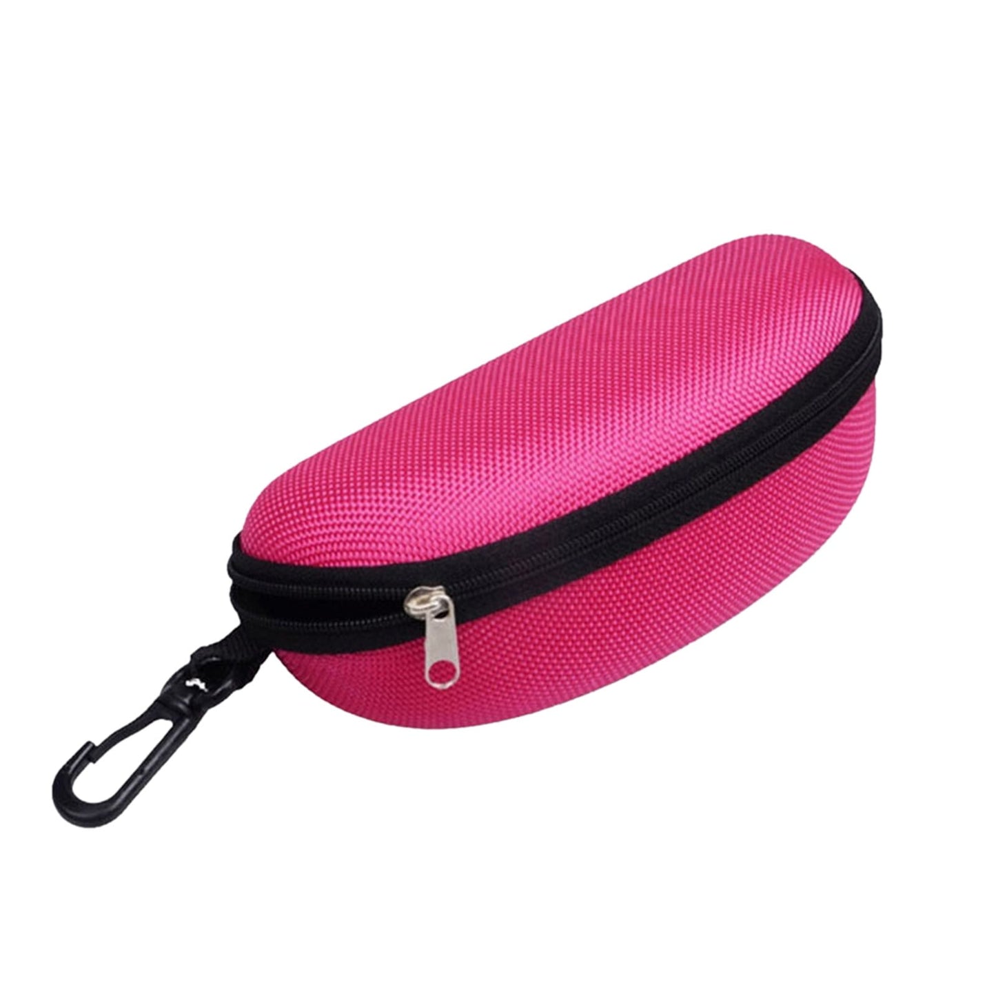 1 Pcs Eyeglass Sunglasses Cases,Sunglasses Case,Portable Travel Zipper Eyeglasses Frame,Glasses Case Hook For Mens And Womens,Portable Eyeglasses Case With Zipper,Hard Sunglasses Case,Black Hot Pink