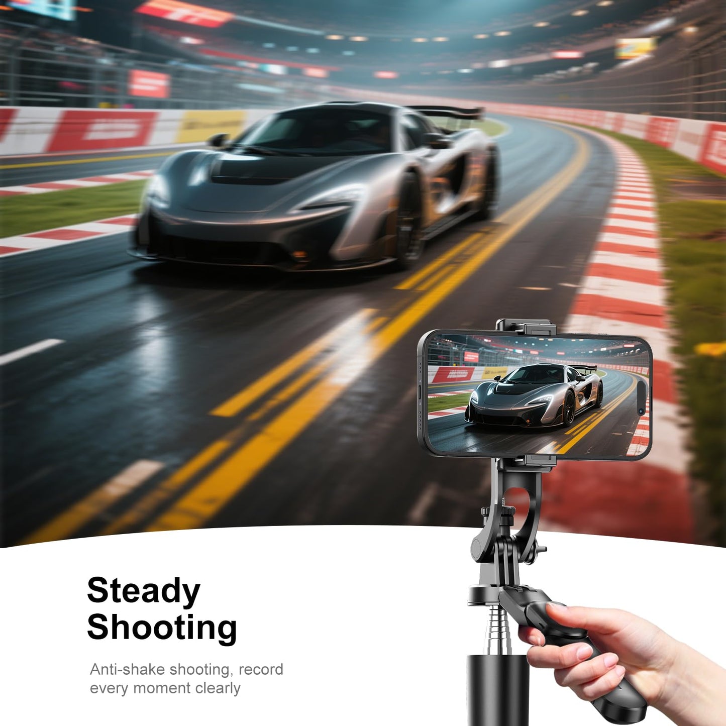 Selfie Stick - Tripod - Phone Tripod - Bluetooth - With Remote Control - Extendable - Wireless - 3 in 1 - Smartphone Holder - Vlogging - Black - 1 piece